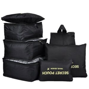 Seven pieces travel bag organizer