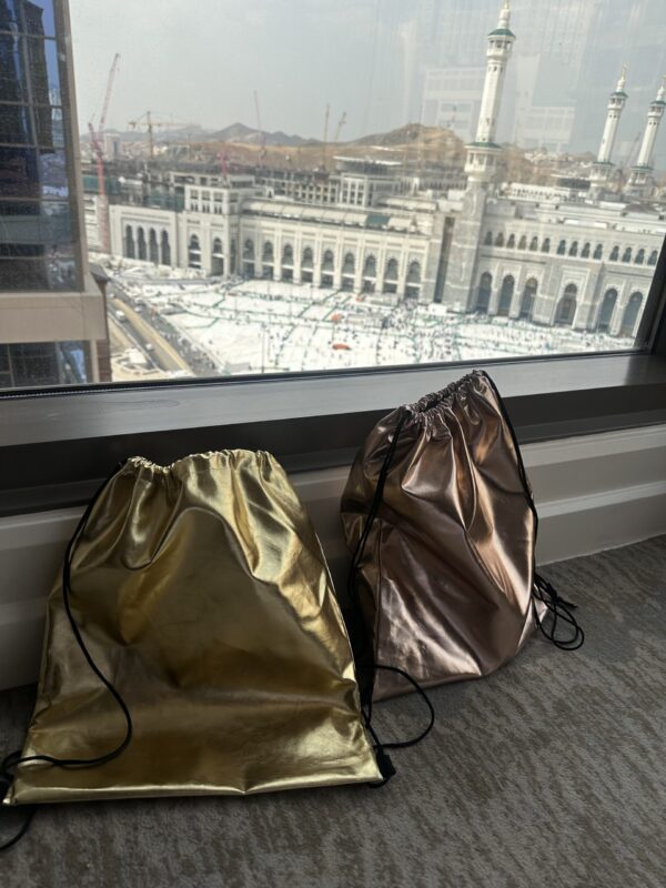 metallic backpack